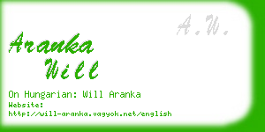 aranka will business card